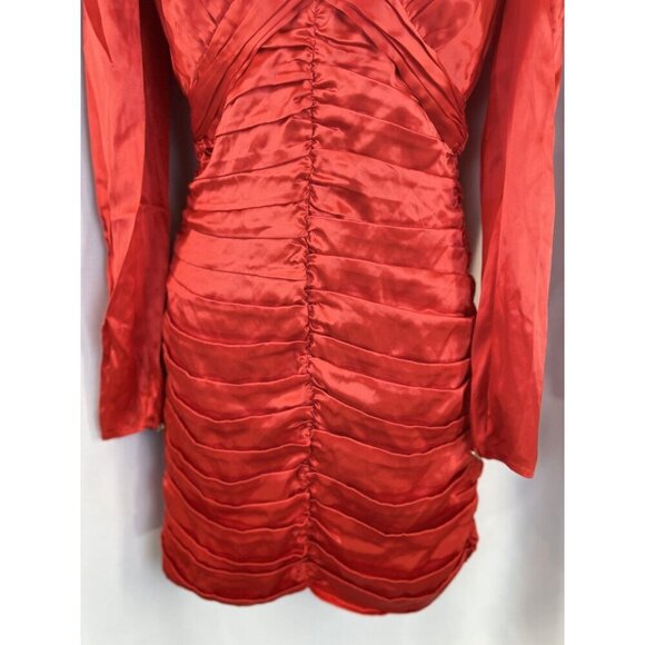 NWT NICHOLAS Gathered Party Dress in Scarlet Red $698 - Picture 5 of 14